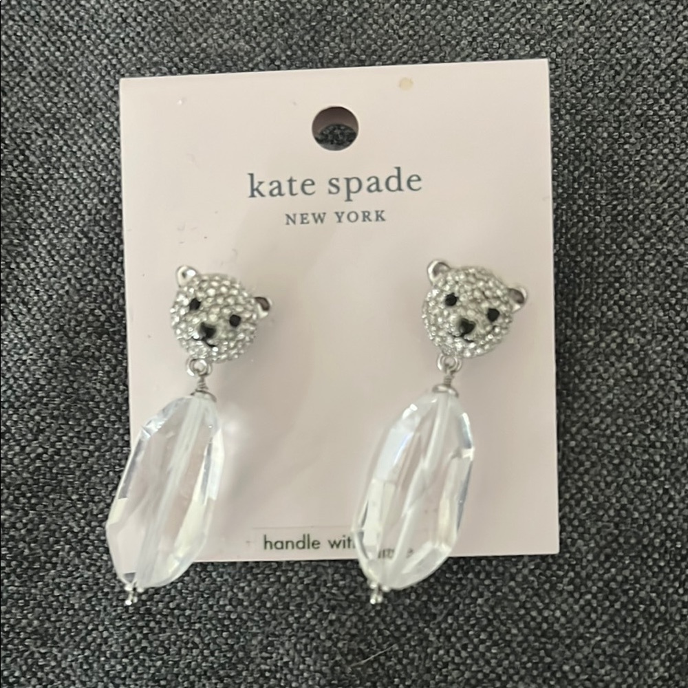 kate spade Silver Bear Earrings